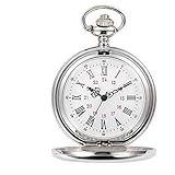 Montre gousset à quartz en acier lisse vintage avec