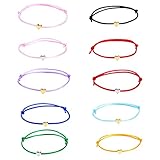 Lot de 10 bracelets d'amitié en forme de cœur, bracelets