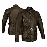 Bikers Gear UK Blouson Classic Marrons ¾ Noir cuir