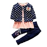 BOBORA 3PCs Ensmeble Bebe Filles Enfants Polka Dots