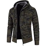 JJPAR Sweat a Capuche Homme Polaire Zippé Camouflage