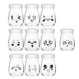 Flliberté 10 Pot de Yaourt Vide, Pot de Yaourt en Verre