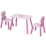HOMCOM Ensemble Table et chaises Enfant Design Princesse