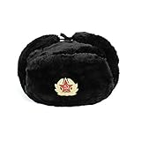Heka Naturals Chapeau Militaire Ushanka avec Rabats