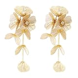 TOFBS Boucles D'Oreilles Élégantes en Argent 925 Longues