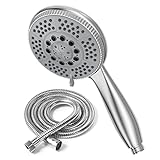 Vinabo Pommeau de douche 1,5 m tuyau en acier, 5 fonctions