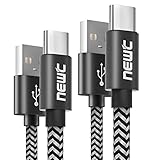 Câble USB C [Lot de 2, 1M+1M] Tressé Noir en Nylon