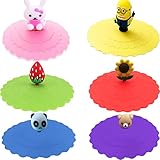6 Pcs Couvercle Tasse Silicone,Mug Couvercle Anti Poussière