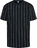 Urban Classics T- Shirt Oversized Pinstripe Tee, Noir,
