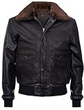 Infinity Leather Blouson Aviateur en Cuir Véritable