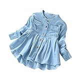 Alaso Chic Bambin Enfant bébé Filles Denim Ruché Manches