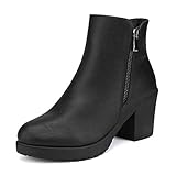 DREAM PAIRS Bottines Femme Confortables à Talon Large