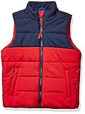 Amazon Essentials Veste Doudoune Épaisse Garçon, Rouge/Bleu