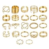 ZOPJUMA 22 pcs Bague Femme Acier Inoxydable Bague,Empilables