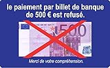Paiement billet de 500 euros refusé - 10x6cm - Autocollant/Sticker