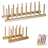 Colrid 2 Pièces Support Bambou Assiettes, Égouttoir