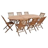 Salon de Jardin en Teck Lombok - Table Ovale Extensible