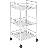 BAKAJI Chariot de Rangement en Acier chromé pour Salle