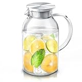 Arendo Carafe en verre de 2,3 l avec couvercle en acier