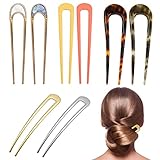 VEGCOO 8 Pcs Épingles à Cheveux U Bâton, Piques à Cheveux