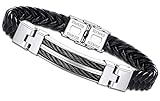 CASSIECA Bijoux Bracelet Homme Acier Inoxydable Cordon