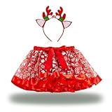 Hifot Robe Noel Fille Noel Tutu et Serre Tete Renne