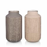 TERESA'S COLLECTIONS Lot de 2 Vases en Céramique 18.5