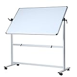 VIZ-PRO Tableau blanc mobile pivotant magnétique Double