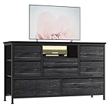 Baloveby Commode à 8 Tiroirs, Meuble TV avec Lumière