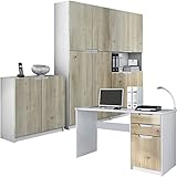 Vladon Ensemble de Meubles de Bureau Armoire Commode