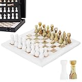 Jeu d'échecs en marbre pour adultes - 25,4 cm - Fait