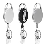 Vicloon Porte Badge Enrouleur, 3pcs Porte-clés Retractable,cordon