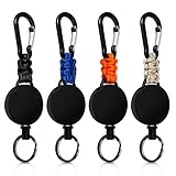 4 Pièces Porte Clés Rétractable, Porte Badge Enrouleur