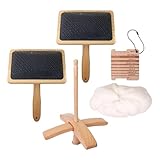 kowaku Brosses à laine avec fuseau, jauge de fil pratique,