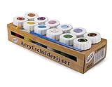 Quay Set de 12 Pots de Peinture Acrylique Multicolore