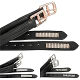 Harry's horse crystal étrivières en cuir avec pierres