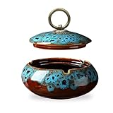 Cendrier en Céramique avec Couvercle, Cendrier Intérieur