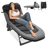 Lit de camping pliable XXL - Chaise de camping extra