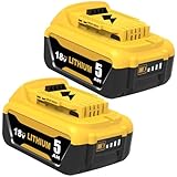2 Pack 18V 5.0Ah Batterie Replacement pour Dewalt Batterie