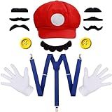 iZoeL Deguisement Mario Chapeau Mario Casquette Deguisement