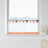 ESLIR Rideau brise-bise avec passants - Rideau de cuisine