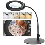 Sprifityy 10X Lampe Loupe sur Pie, 5 Modes de Couleur,