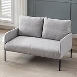 Ya-Home Canapé 2 Places Beige Sofa en Lin avec 2 Coussins