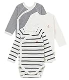Petit Bateau Body Enfant unisexe Blanc + Bleu + Blanc