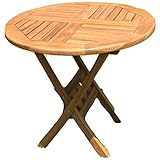Table de jardin bois teck ronde ø 80 cm