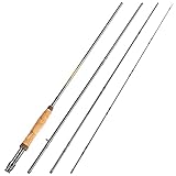 Sougayilang Lot de 4 cannes à pêche à la mouche, légères,