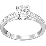 Swarovski Bague Attract, Coupe ronde, Pavé, Blanche,