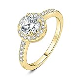 JewelryPalace 1.55ct Halo Cubic Zirconia Bague Taille