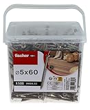 fischer - Seau de 500 vis terrasse 5 x 60 en INOX A2,
