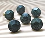 ARTISNO Lot de 6 boutons ronds en marbre vert - Bouton